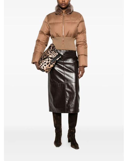 Fendi Brown High Collar Zip Front Jacket
