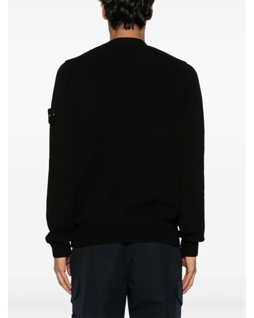 Maglia Con Stemma Della Bussola di Stone Island in Black da Uomo