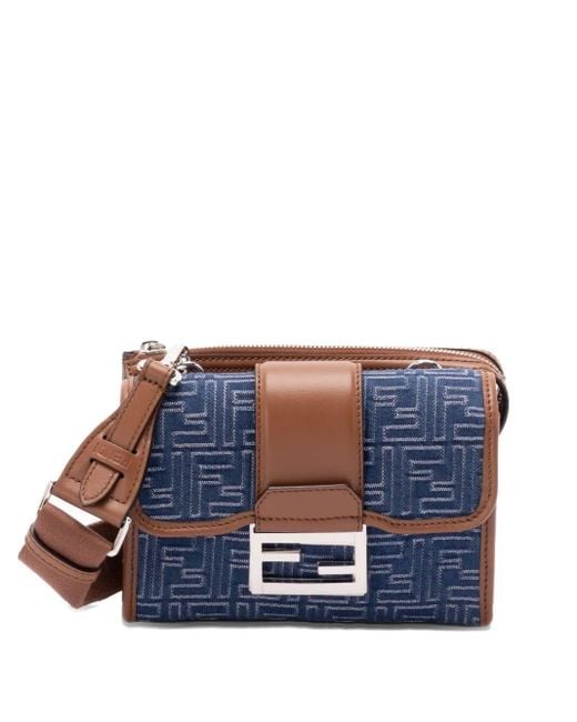 Fendi Blue Baguette Double Bag for men