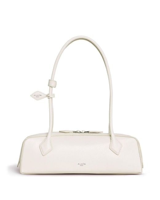 Alaïa White Le Teckel Medium Grained Leather Shoulder Bag