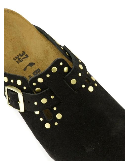 Birkenstock Black Boston Rivets Mules