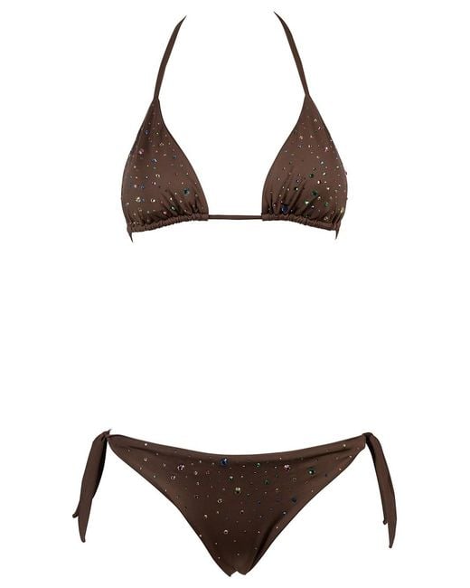 PIN UP Brown Rain Triangle Bikini