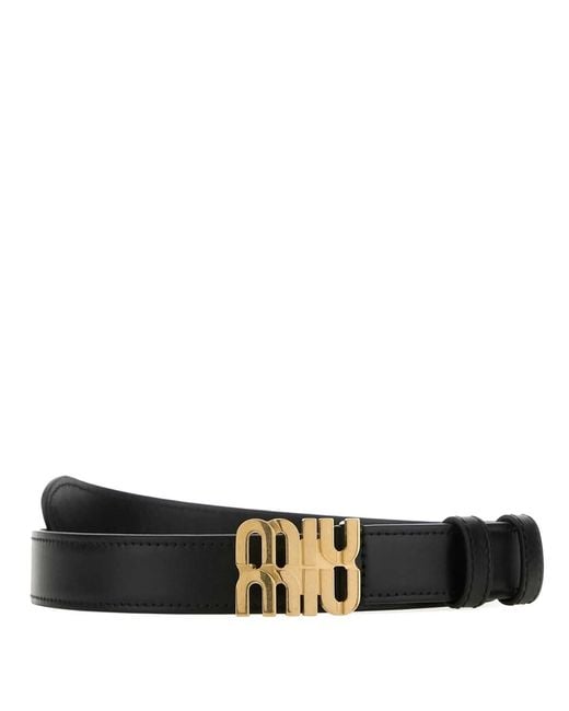 Miu Miu Black Leather Belt
