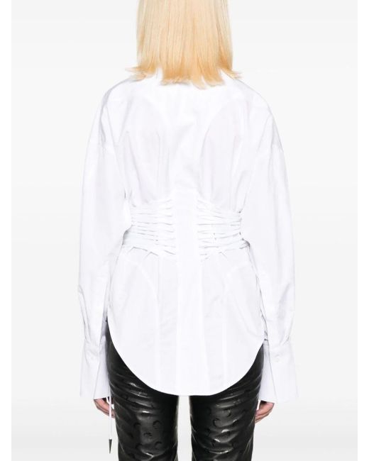 Mugler White Shirt With Laces Clothing