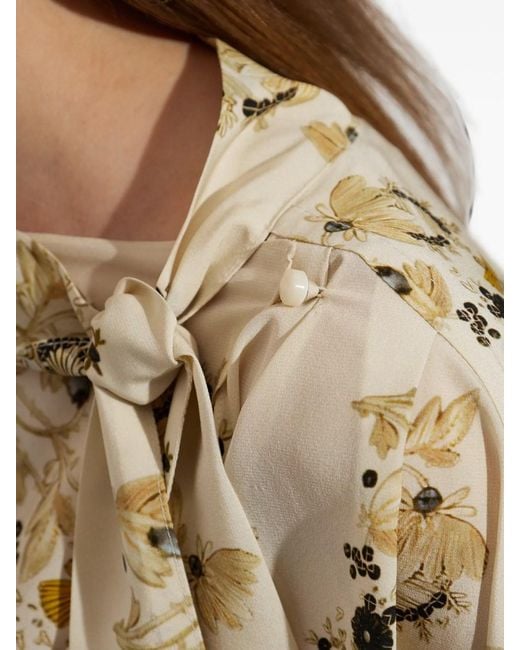 Isabel Marant Natural Fedry Printed Silk Blouse