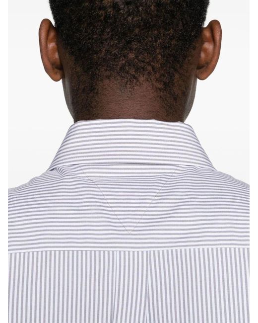 Bottega Veneta White Striped Cotton Shirt for men