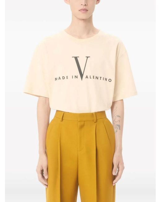 Valentino Garavani Natural Cotton T-shirt With Made In Pri for men