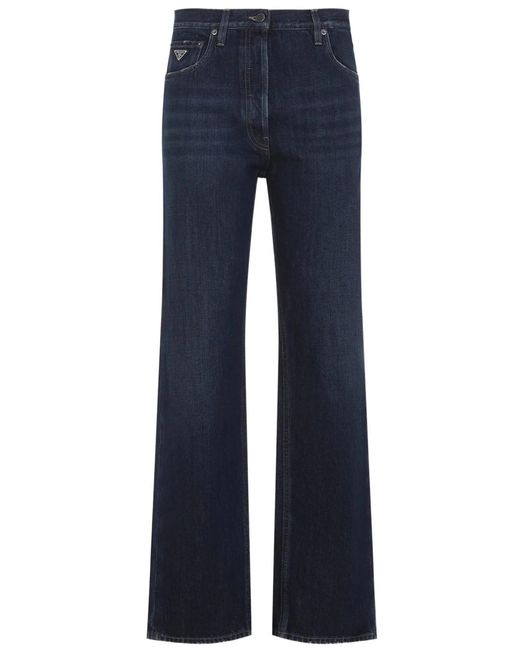 Prada Blue Light Wash Wide Leg Denim Jeans