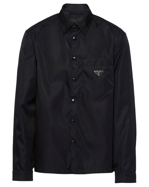 Prada Black Shirt In Re-nylon for men