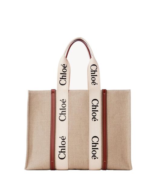 Chloé Natural Large Woody Tote Bag
