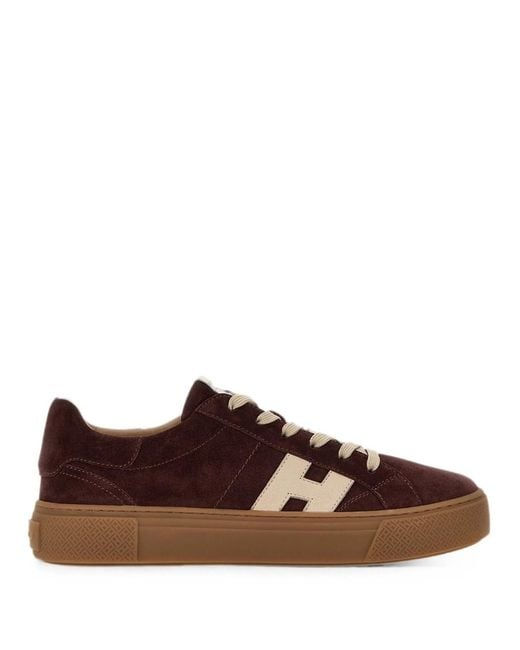 Hogan Brown Logo Sneakers for men