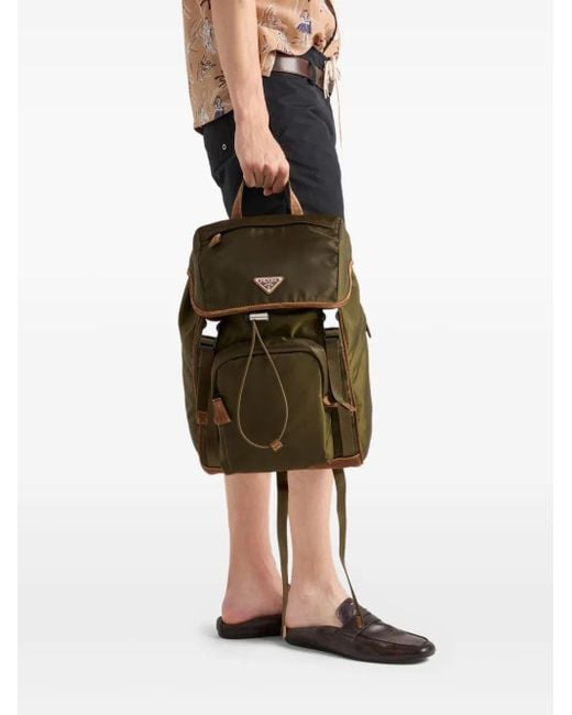 Prada Black Re-Nylon And Suede Backpack for men