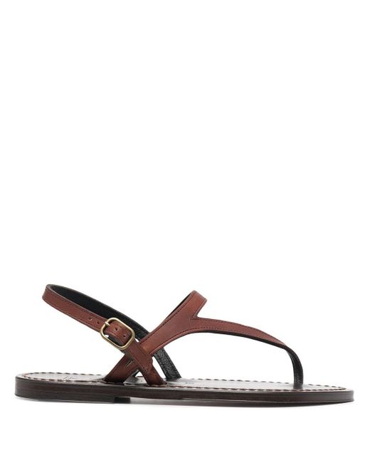 K Jacques Valerie Slingback Leather Sandals In Brown Save 29 Lyst UK
