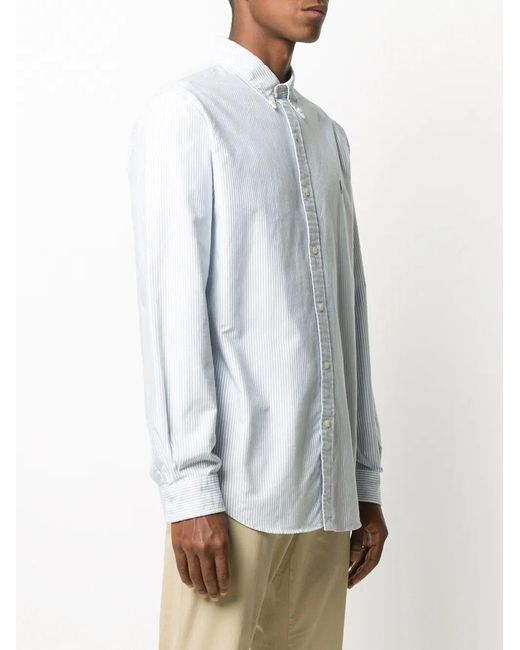 Polo Ralph Lauren White Oxford Shirt In Striped Cotton for men