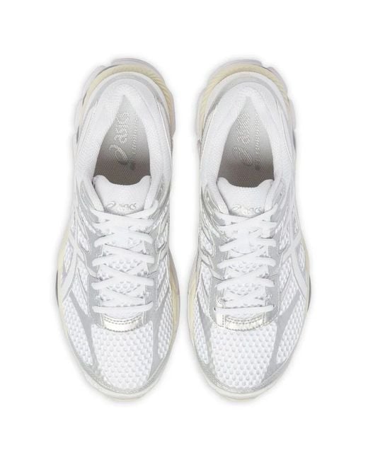 Asics White Gel-Cumulus 16 Mesh And Glossy Synthetic Leather Sneakers for men