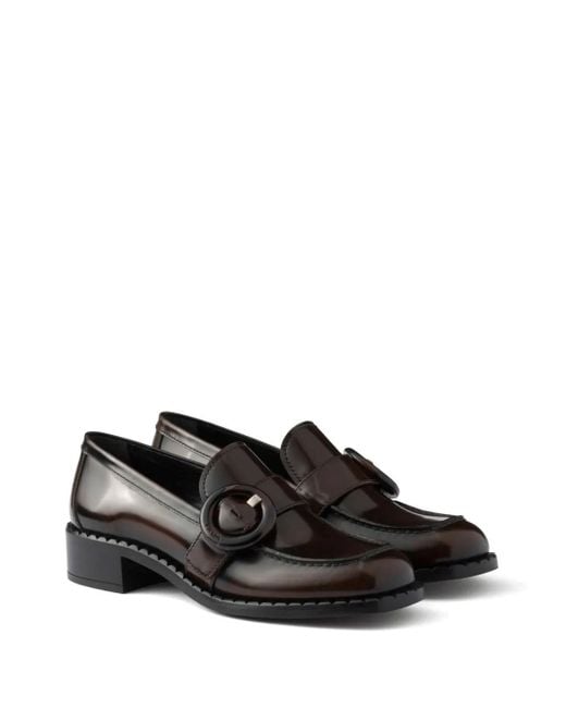 Prada Black Sienna Leather Loafers