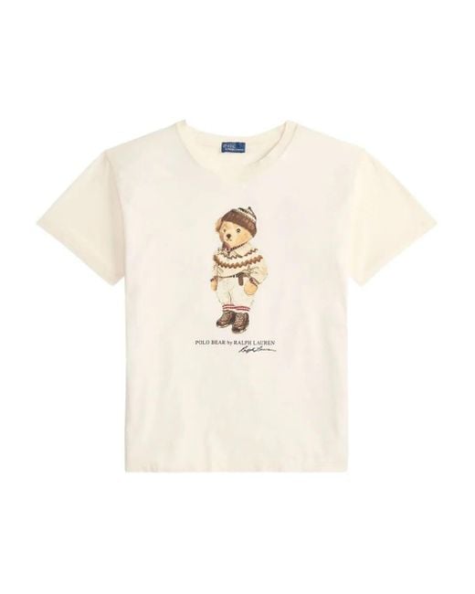 Polo Ralph Lauren White Polo Bear Cotton Jersey T-Shirt