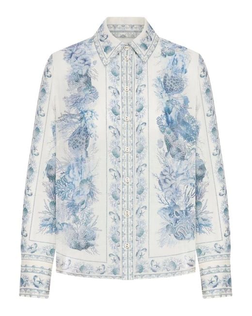 Zimmermann Blue Wanderlust Blouse