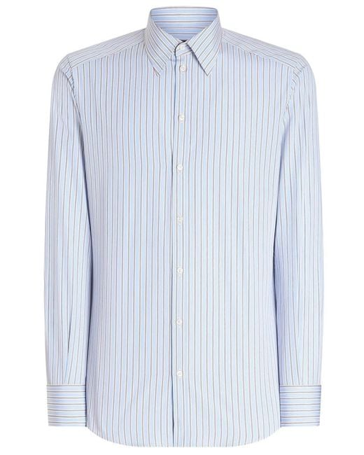 Dolce & Gabbana Blue Striped Shirt for men