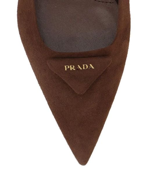 Pumps A Punta 55Mm di Prada in Brown