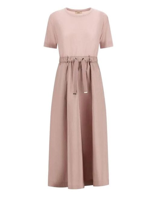 Herno Pink Panelled Midi Dress