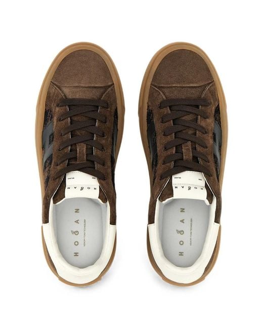 Hogan Brown Logo Sneakers