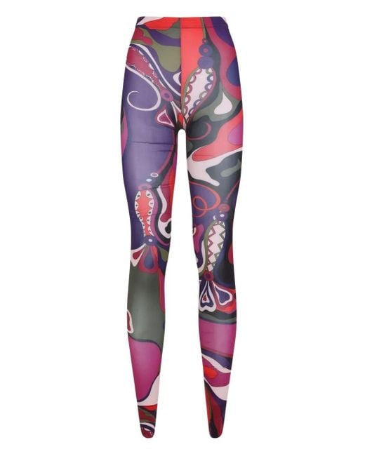 Emilio Pucci Red Printed Tights