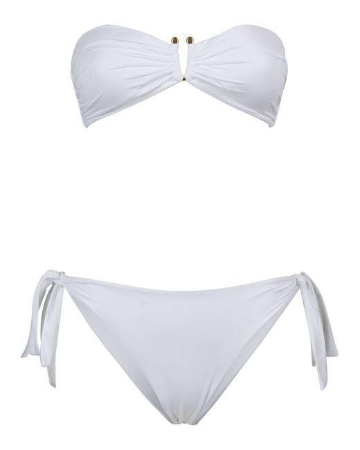 Fisico White Bandeau Bikini