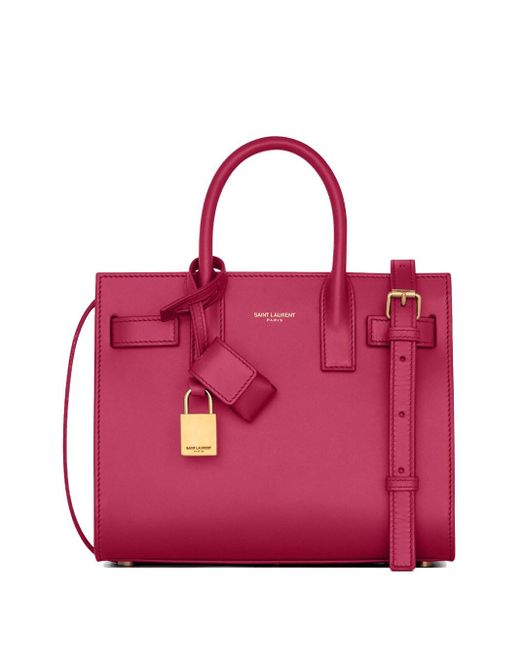 Saint Laurent Pink Sac De Jour Nano In Smooth Leather