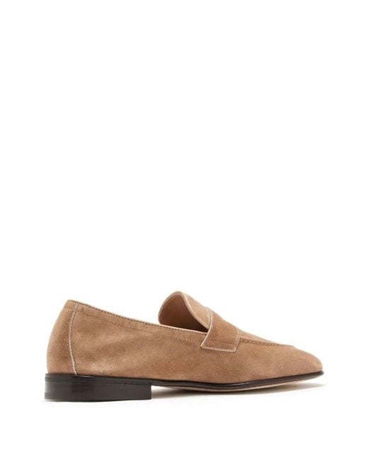 Brunello Cucinelli Brown Soft Suede Penny Loafer for men