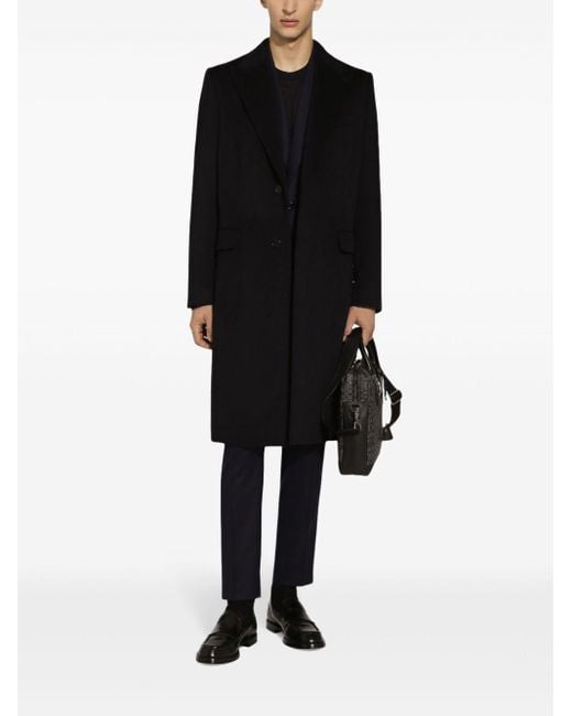 Dolce & Gabbana Blue Tailored Wool Trousers With Pressed Crease for men