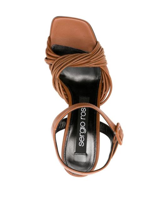 Sergio Rossi Brown Akida Braided Sandals Shoes