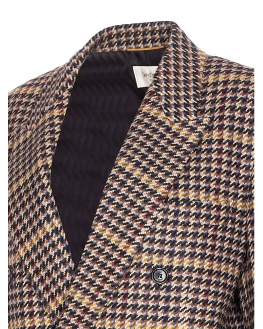 Saint Laurent Brown Wool Double Breasted Jacket