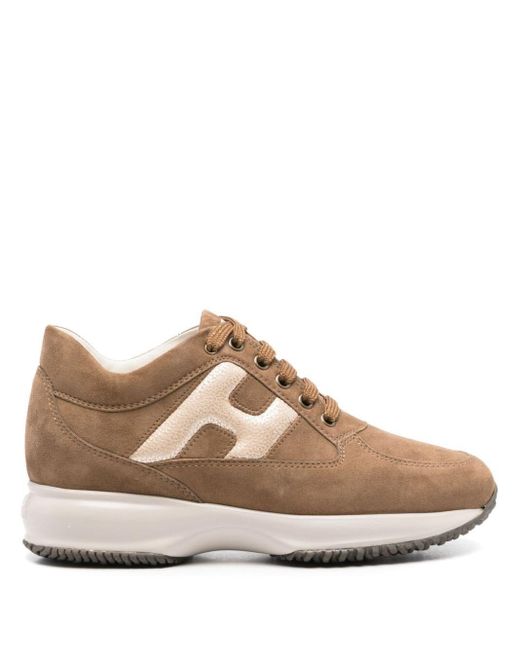 Hogan Brown Suede Interactive Sneakers