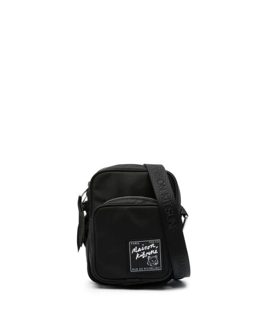 Maison Kitsuné Black Traveller Shoulder Bags for men