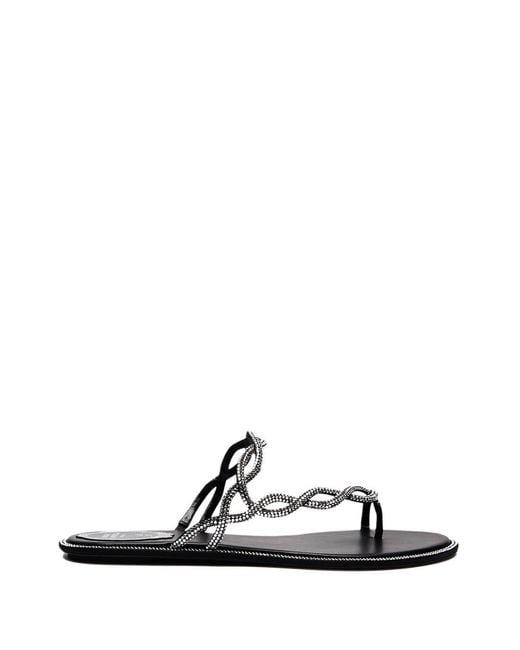 Rene Caovilla White Flat Braid Sandal 10