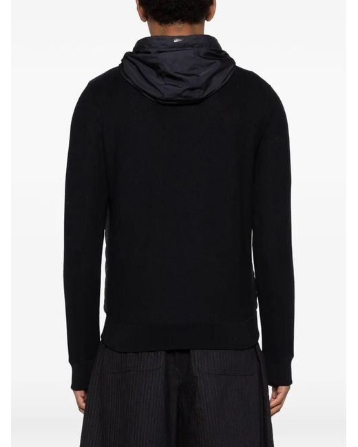 Herno Blue Piqué Knit And Nylon Jacket for men