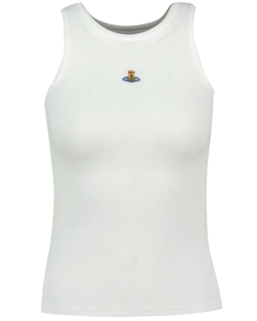Vivienne Westwood White 90S Ribbed Tank Top