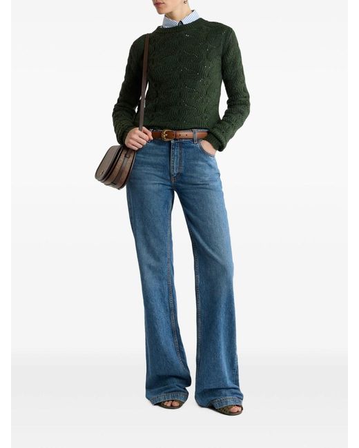 Etro Black Wool-Blend Sweater With Paisley Detailing