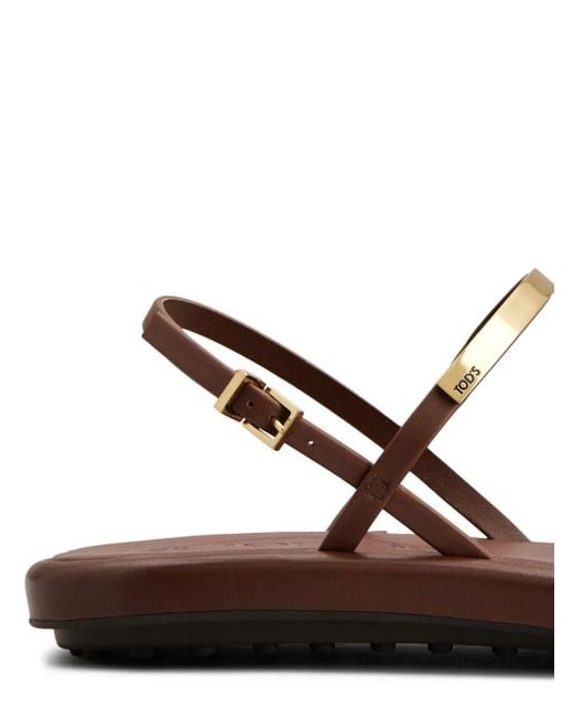 Tod's Brown Leather Sandalwood Shoes