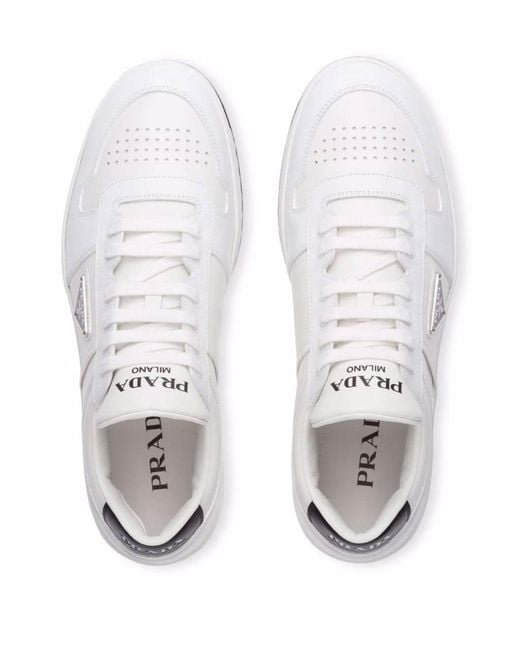 Prada White District Mirrored-effect Sneakers for men