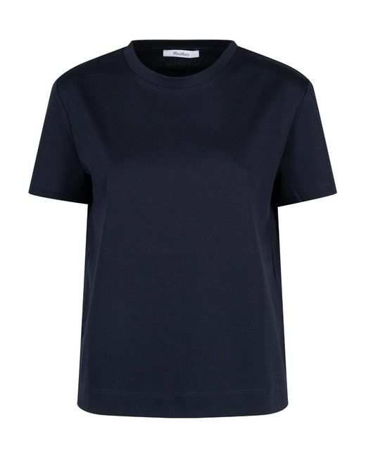 Max Mara Blue Embroidered Logo T-Shirt