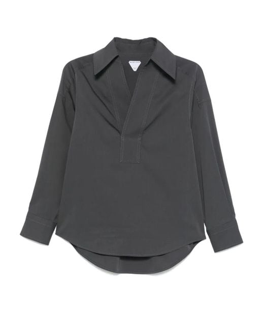 Bottega Veneta Gray Cotton And Silk Shirt
