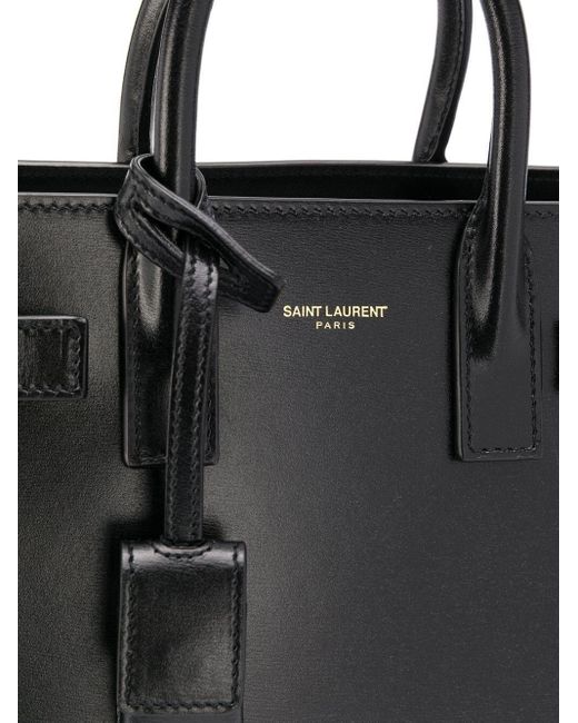 Saint Laurent Black Elegant Leather Mini Shopping Handbag