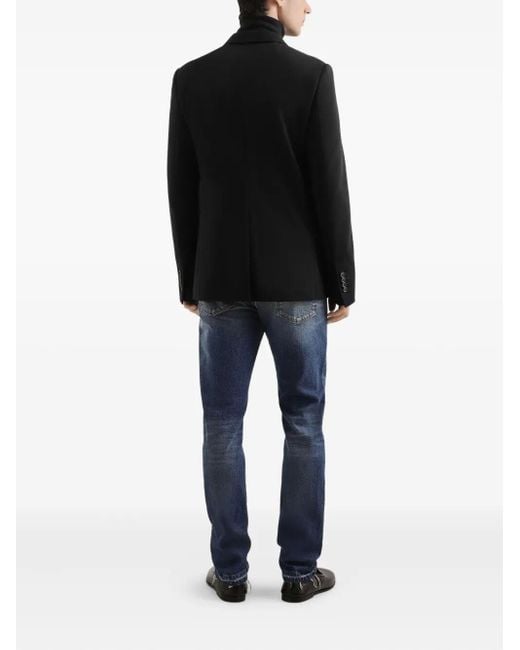 Dolce & Gabbana Black Dolce & Gabbana Double-Breasted Wool Blazer Clothing for men