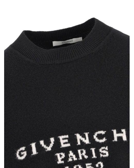 Givenchy Black Logo Intarsia Knit Jumper
