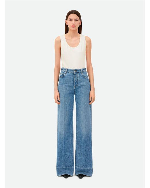 Bottega Veneta Blue Wide Leg Jeans For