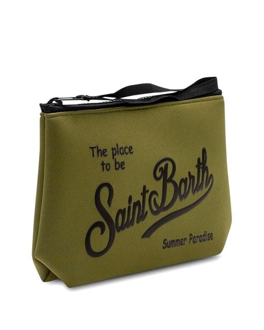 Mc2 Saint Barth Green Aline Logo-Detail Zip Clutch Bag for men