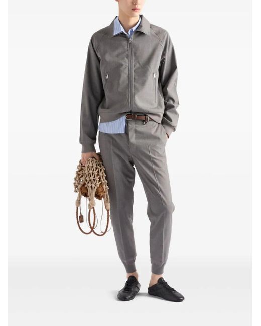 Prada Blue Cotton Stripe Shirt for men