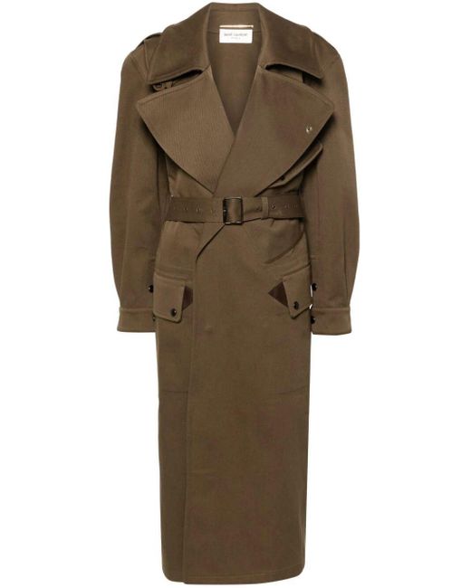 Saint Laurent Green Long Trench Clothing
